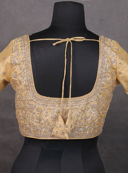 Sandal Raw silk Embroidery Readymade Blouse
