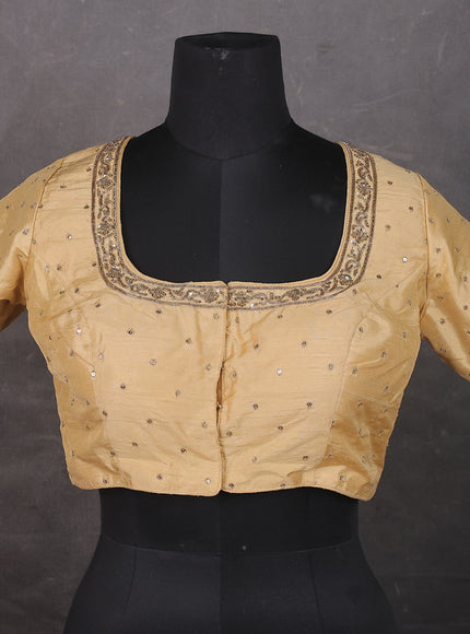 Sandal Raw silk Embroidery Readymade Blouse