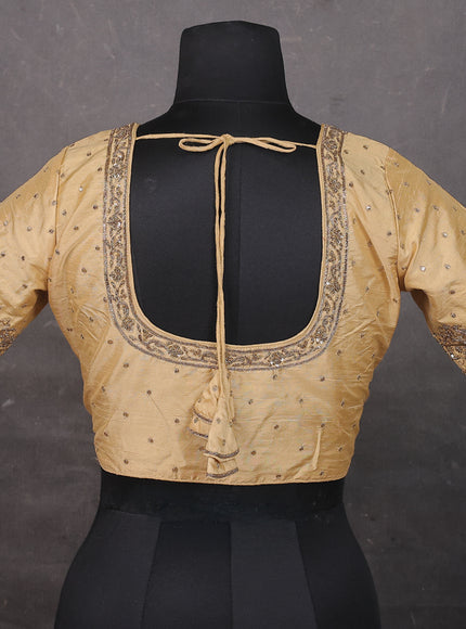 Sandal Raw silk Embroidery Readymade Blouse
