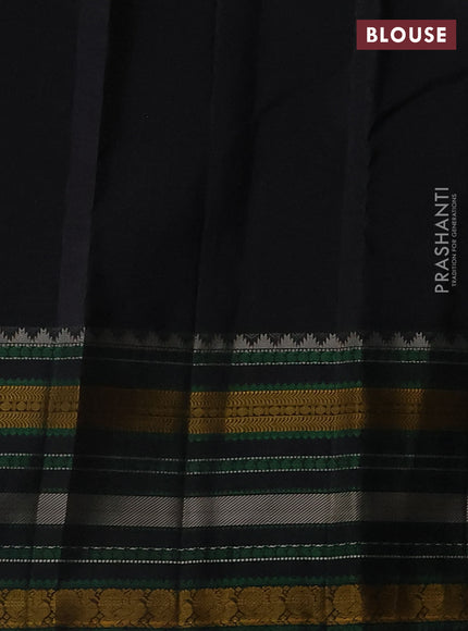 Pure kanchipuram silk saree beige and black with allover checks & buttas and thread woven border