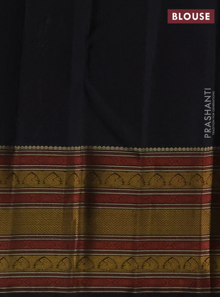 Pure kanchipuram silk saree beige and black with allover checks & buttas and thread woven border