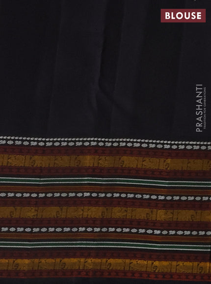 Pure kanchipuram silk saree yellow and black with allover checked pattern and thread woven border