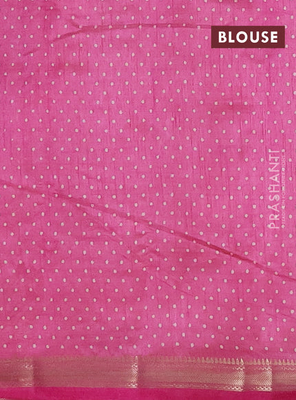 Semi raw silk saree light pink with allover geometric prints and zari woven border