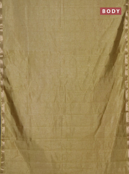 Semi raw silk saree mustard shade with allover geometric prints and zari woven border