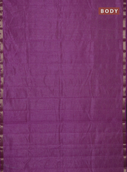 Semi raw silk saree lavender with allover geometric prints and zari woven border