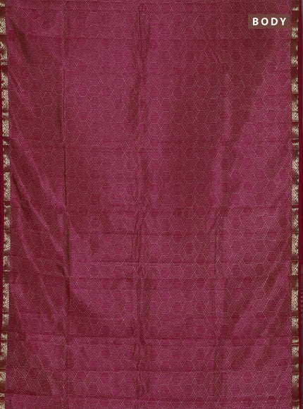 Semi raw silk saree pink with allover geometric prints and zari woven border