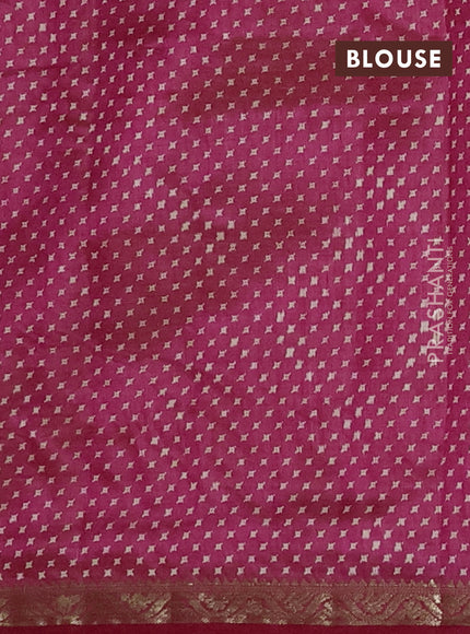 Semi raw silk saree pink with allover geometric prints and zari woven border