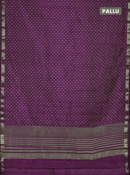 Semi raw silk saree purple with allover butta prints and zari woven border