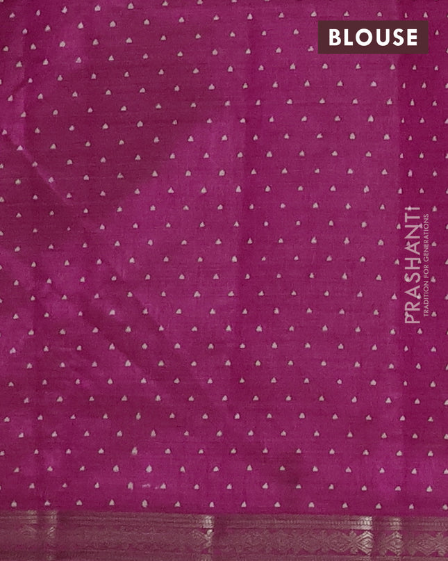 Semi raw silk saree pink with allover geometric prints and zari woven border