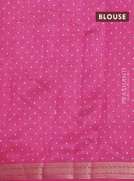 Semi raw silk saree light pink with allover geometric prints and zari woven border