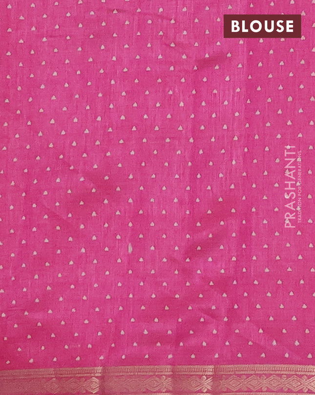Semi raw silk saree light pink with allover geometric prints and zari woven border