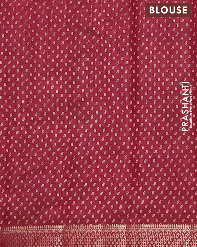 Semi raw silk saree maroon with allover geometric prints and zari woven border