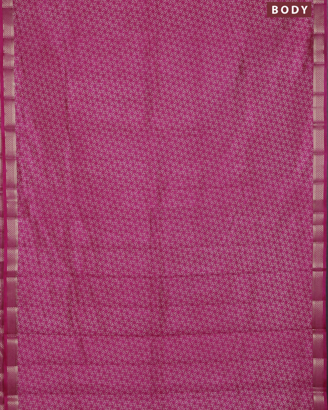 Semi raw silk saree light pink with allover geometric prints and zari woven border