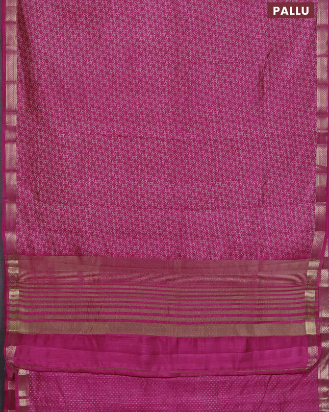 Semi raw silk saree light pink with allover geometric prints and zari woven border