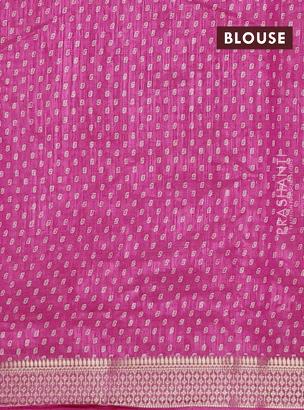 Semi raw silk saree light pink with allover geometric prints and zari woven border