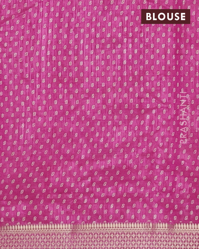 Semi raw silk saree light pink with allover geometric prints and zari woven border