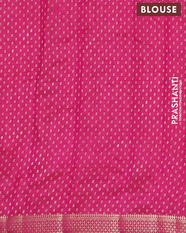Semi raw silk saree pink with allover geometric prints and zari woven border