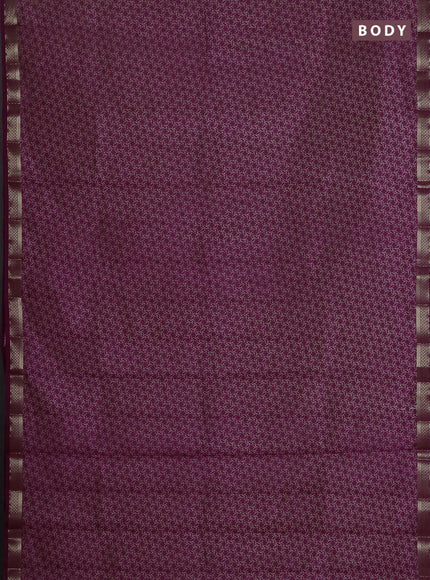 Semi raw silk saree purple with allover geometric prints and zari woven border