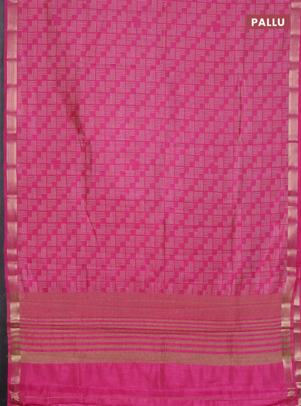 Semi raw silk saree light pink with allover geometric prints and zari woven border