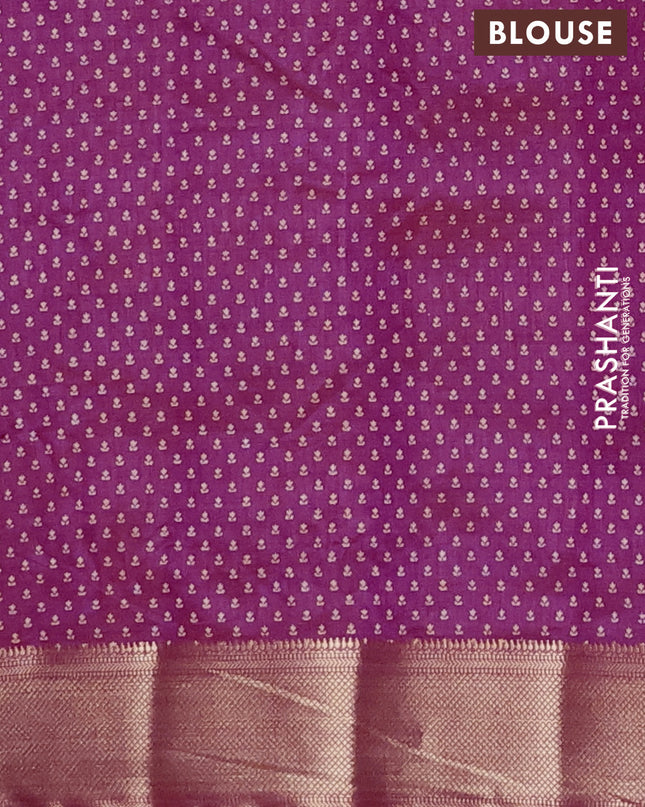 Semi raw silk saree pink with allover butta prints and zari woven border