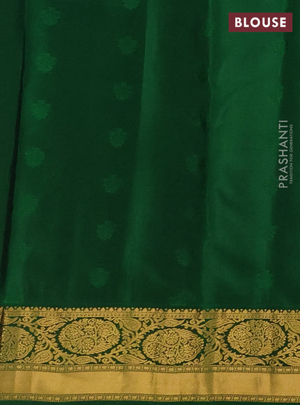 Kanchipuram silk saree deep wine and green with zari woven buttas and zari woven border