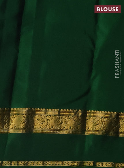 Kanchipuram silk saree violet and green with zari woven buttas and rettapet zari woven border