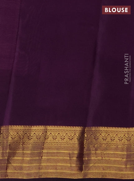 Kanchipuram silk saree pink shade and deep violet with zari woven buttas and zari woven border