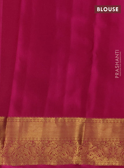 Kanchipuram silk saree dual shade of green and pink with zari woven buttas and zari woven border