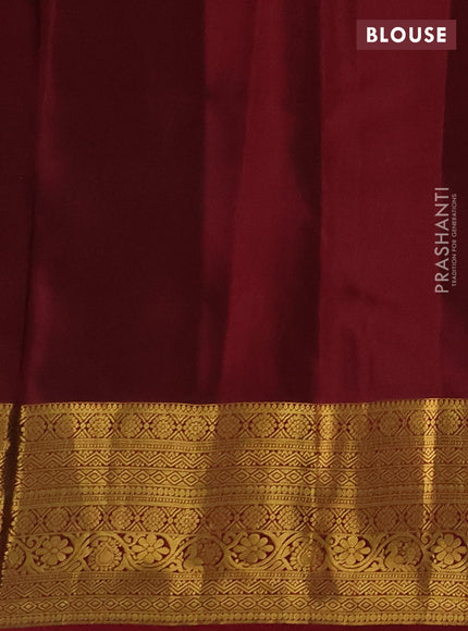 Kanchipuram silk saree navy blue and maroon with zari woven buttas and zari woven border