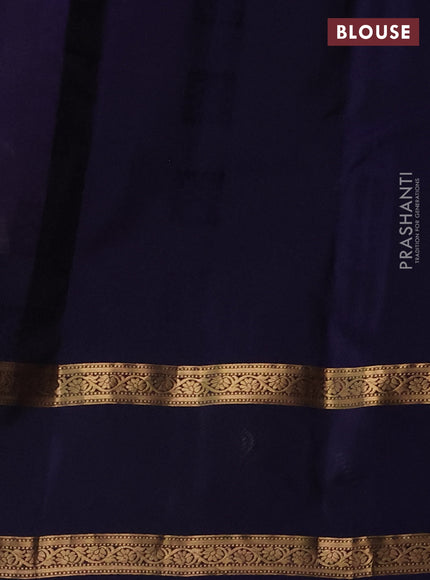 Kanchipuram silk saree magenta pink and navy blue with allover zari weaves & box type buttas and rettapet zari woven border
