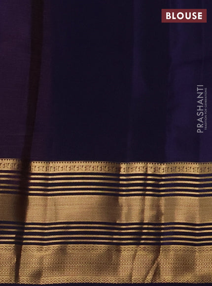 Kanchipuram silk saree pink and violet with allover zari woven buttas and long rich zari woven border