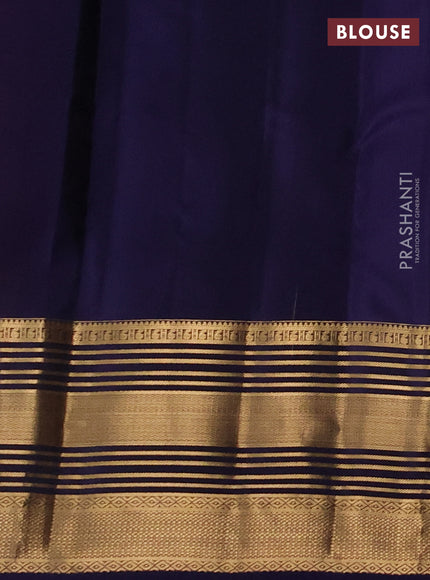 Kanchipuram silk saree maroon and navy blue with allover zari woven buttas and long rich zari woven border