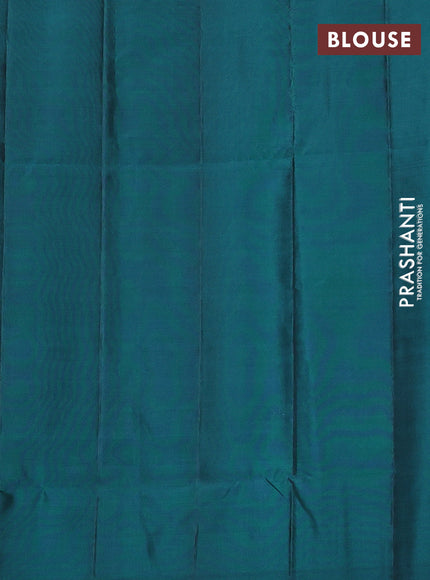 Kanchipuram soft silk saree maroon and green with allover zari woven buttas and zari woven border