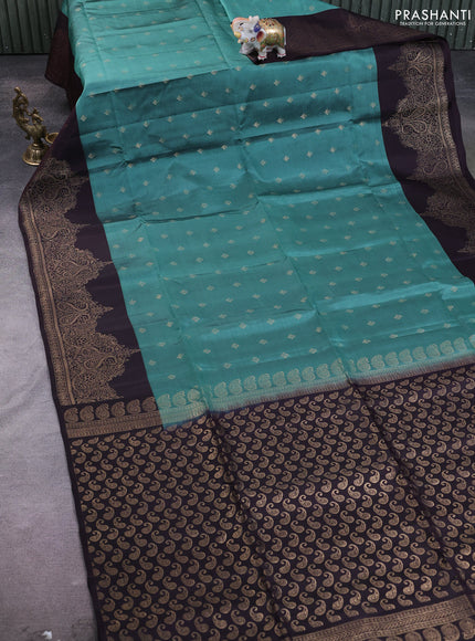 Kanchipuram soft silk saree pastel green and deep wine with allover zari woven buttas and zari woven border