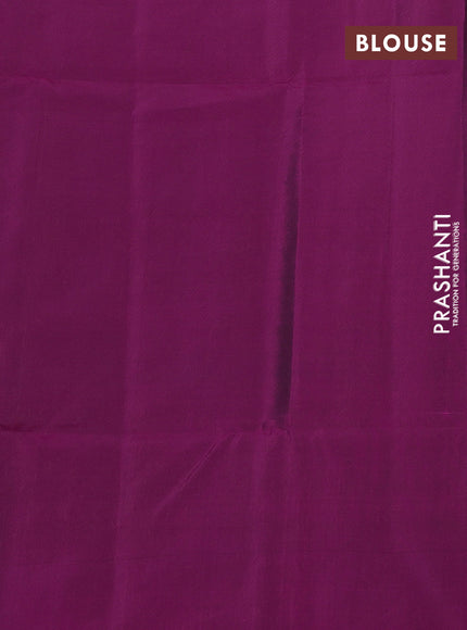 Kanchipuram soft silk saree navy blue and magenta pink with allover zari woven buttas and zari woven border