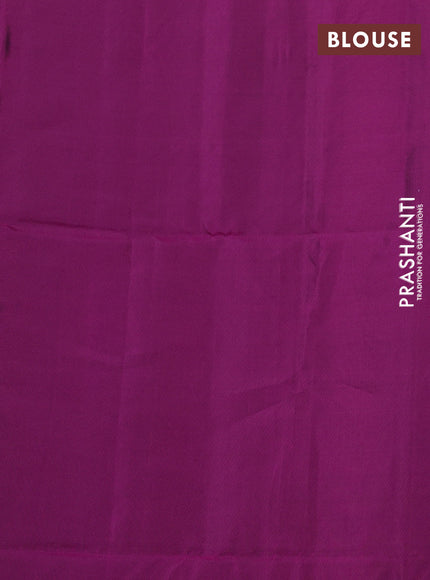 Kanchipuram soft silk saree green and magenta pink with zari woven buttas and zari woven border