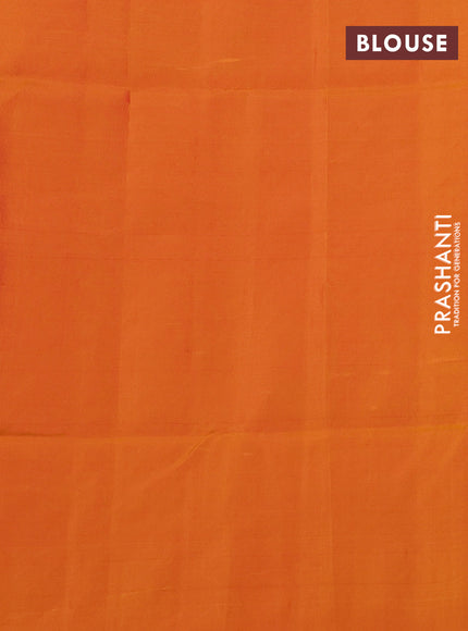 Kanchipuram soft silk saree pink and mango yellow with zari woven buttas and zari woven border