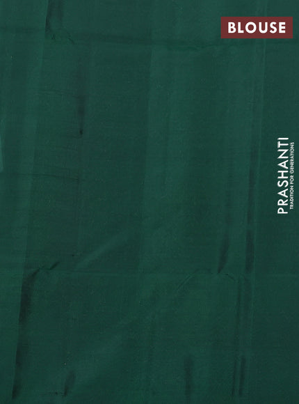 Kanchipuram soft silk saree coffee brown and green with zari woven buttas and zari woven border