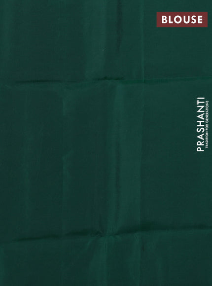 Kanchipuram soft silk saree grey and green with zari woven buttas and zari woven border