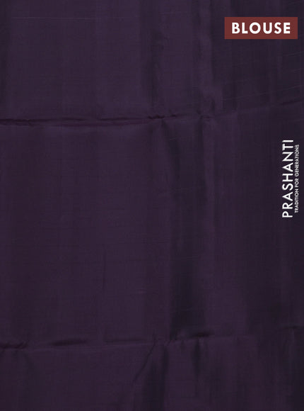 Kanchipuram soft silk saree purple and deep wine with allover checked pattern & zari buttas and simple border