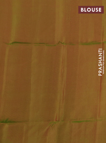 Kanchipuram soft silk saree pink and dual shade of green with zari woven buttas and zari woven border