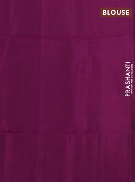 Kanchipuram soft silk saree pastel blue and purple with zari woven buttas and zari woven border