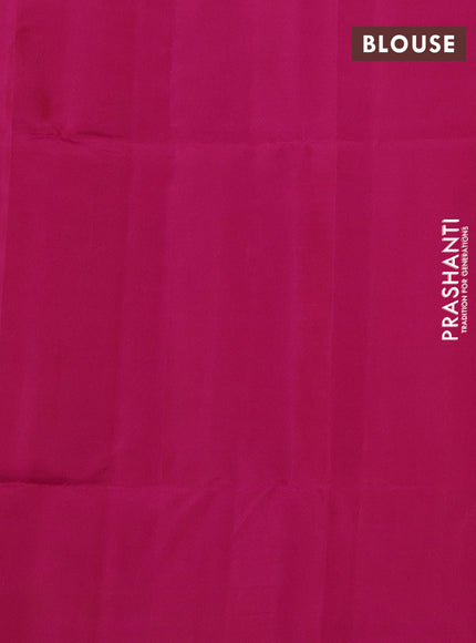 Kanchipuram soft silk saree orange and pink with zari woven buttas and zari woven border