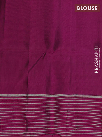 Kanchipuram soft silk saree mustard yellow and magenta pink with zari woven buttas and zari woven border