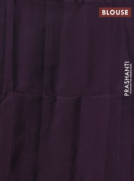 Kanchipuram soft silk saree lavender and deep jamun with allover checked pattern & zari buttas in borderless style