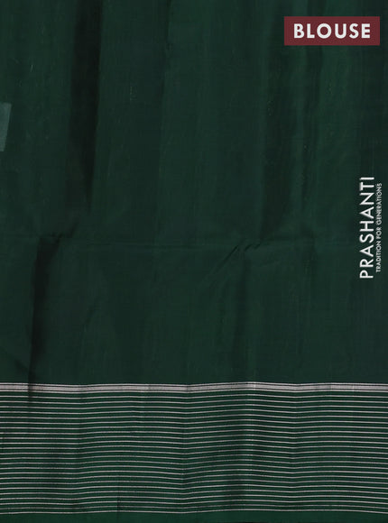Kanchipuram soft silk saree grey and green with zari woven buttas and zari woven border