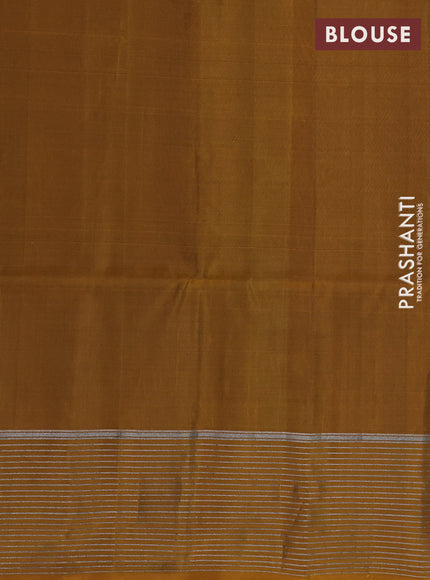 Kanchipuram soft silk saree maroon and mustard yellow with zari woven buttas and zari woven border