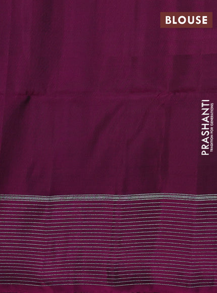 Kanchipuram soft silk saree rust shade and purple with zari woven buttas and zari woven border