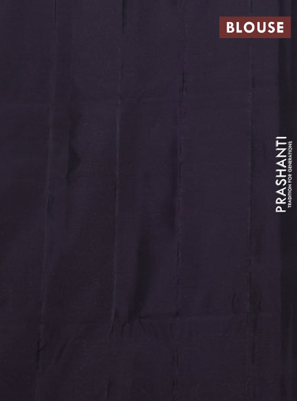 Kanchipuram soft silk saree grey and deep jamun with allover zari woven buttas and rich zari woven border