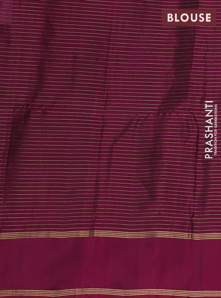 Kanchipuram soft silk saree dark green and magenta pink with allover zari checked pattern and rettapet zari woven border